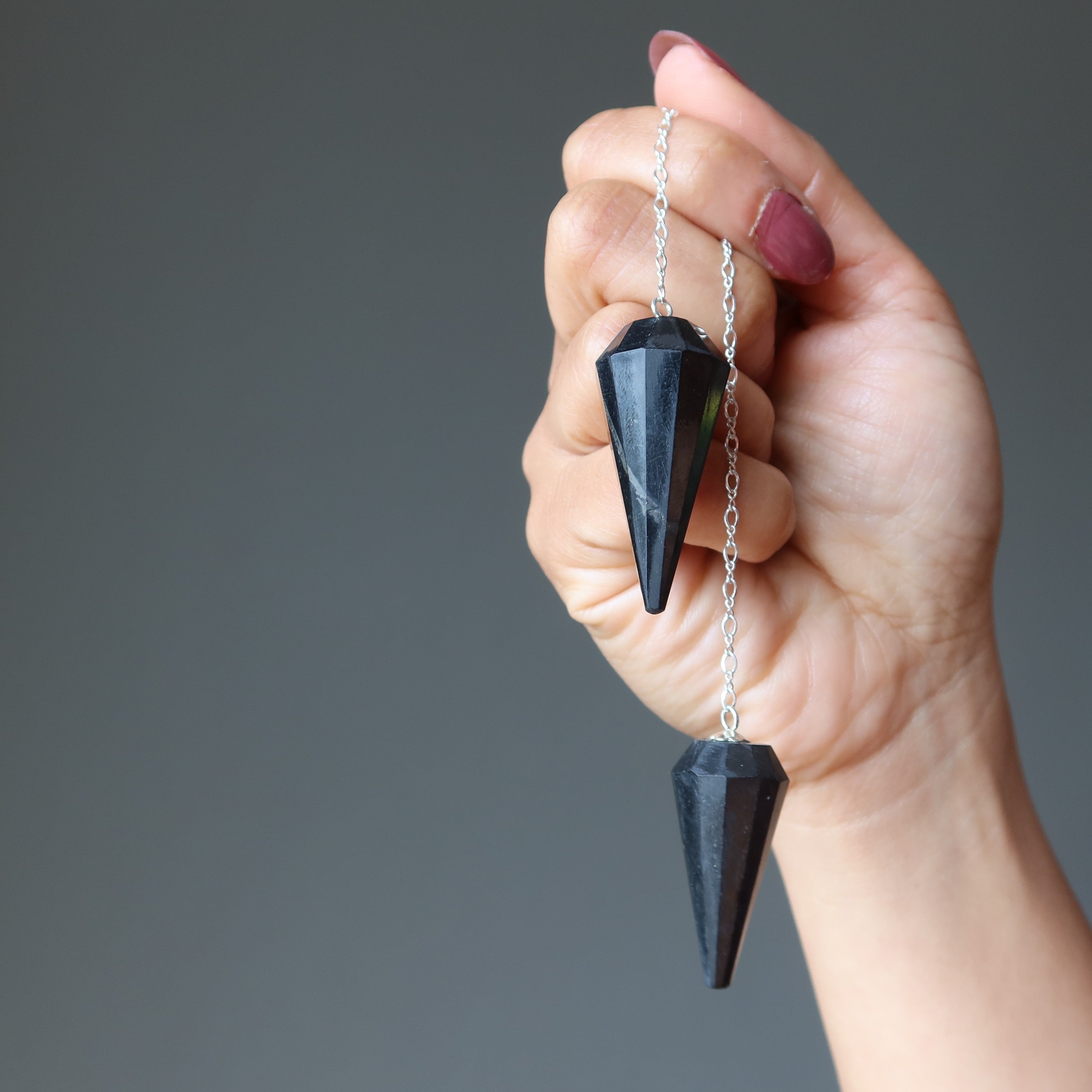 Shungite Pendulum Protected Mind Sterling Silver