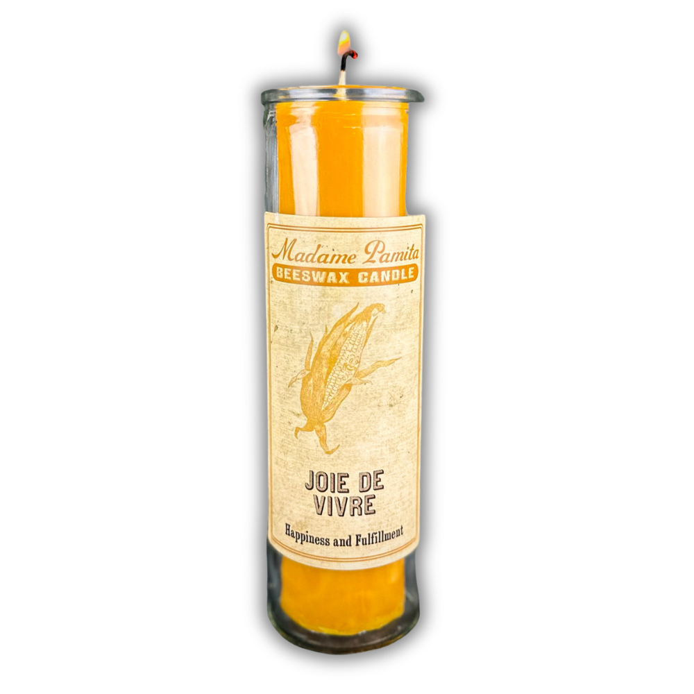 Joie De Vivre Beeswax Vigil Spell Candle - Happiness and Fulfillment