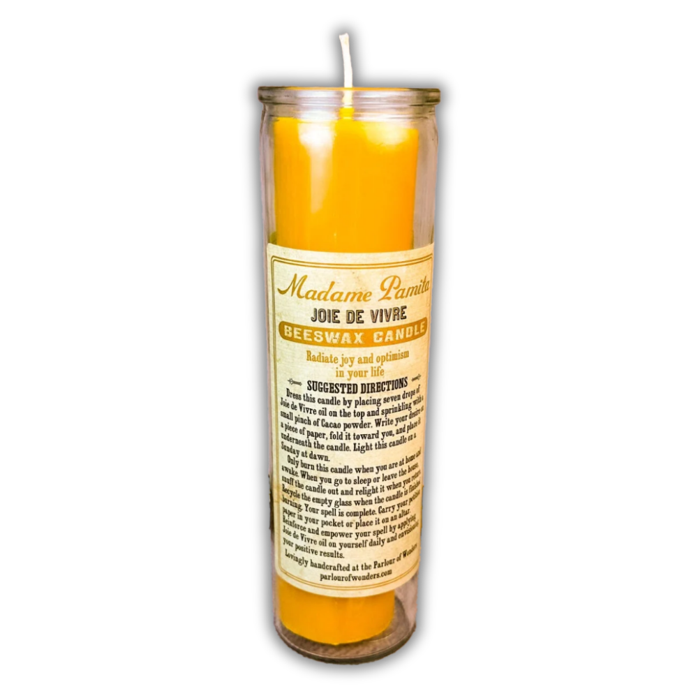 Joie De Vivre Beeswax Vigil Spell Candle - Happiness and Fulfillment