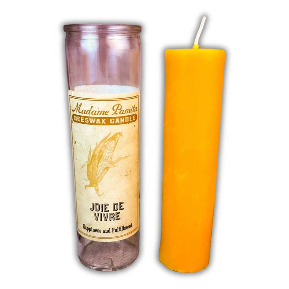 Joie De Vivre Beeswax Vigil Spell Candle - Happiness and Fulfillment