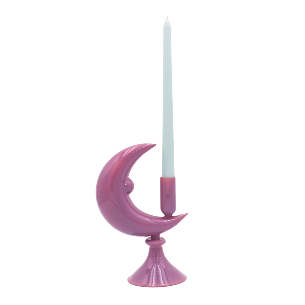Lilac Crescent Moon Candle Holder - Pair