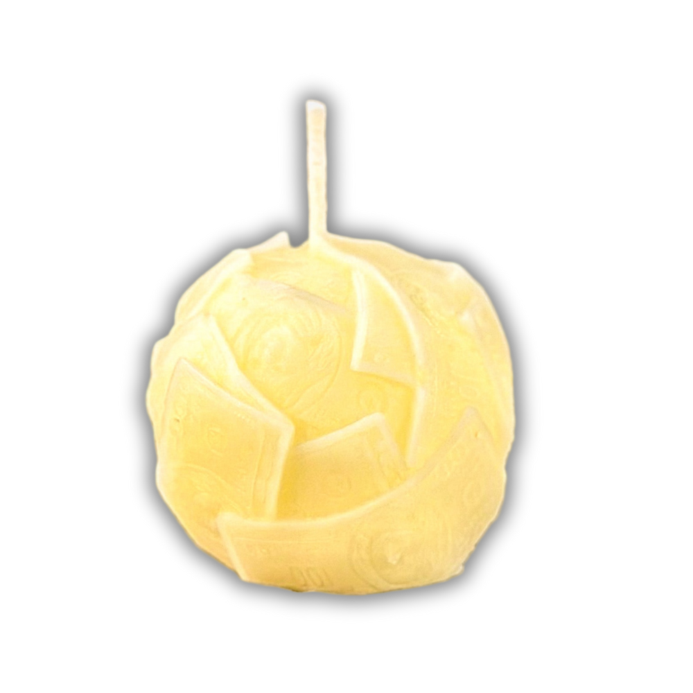 Beeswax Rolling in Dough Money Spell Candle