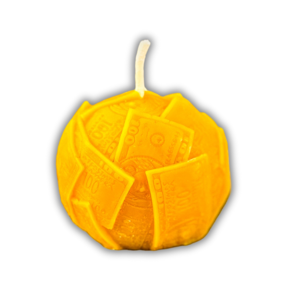 Beeswax Rolling in Dough Money Spell Candle
