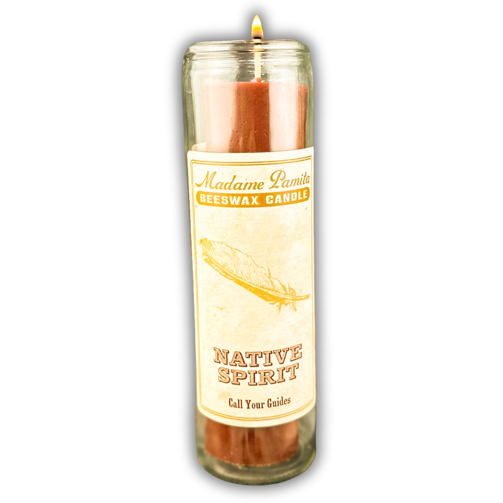Native Spirit Beeswax Vigil Spell Candle - Honor Ancestors & Spirit Guides