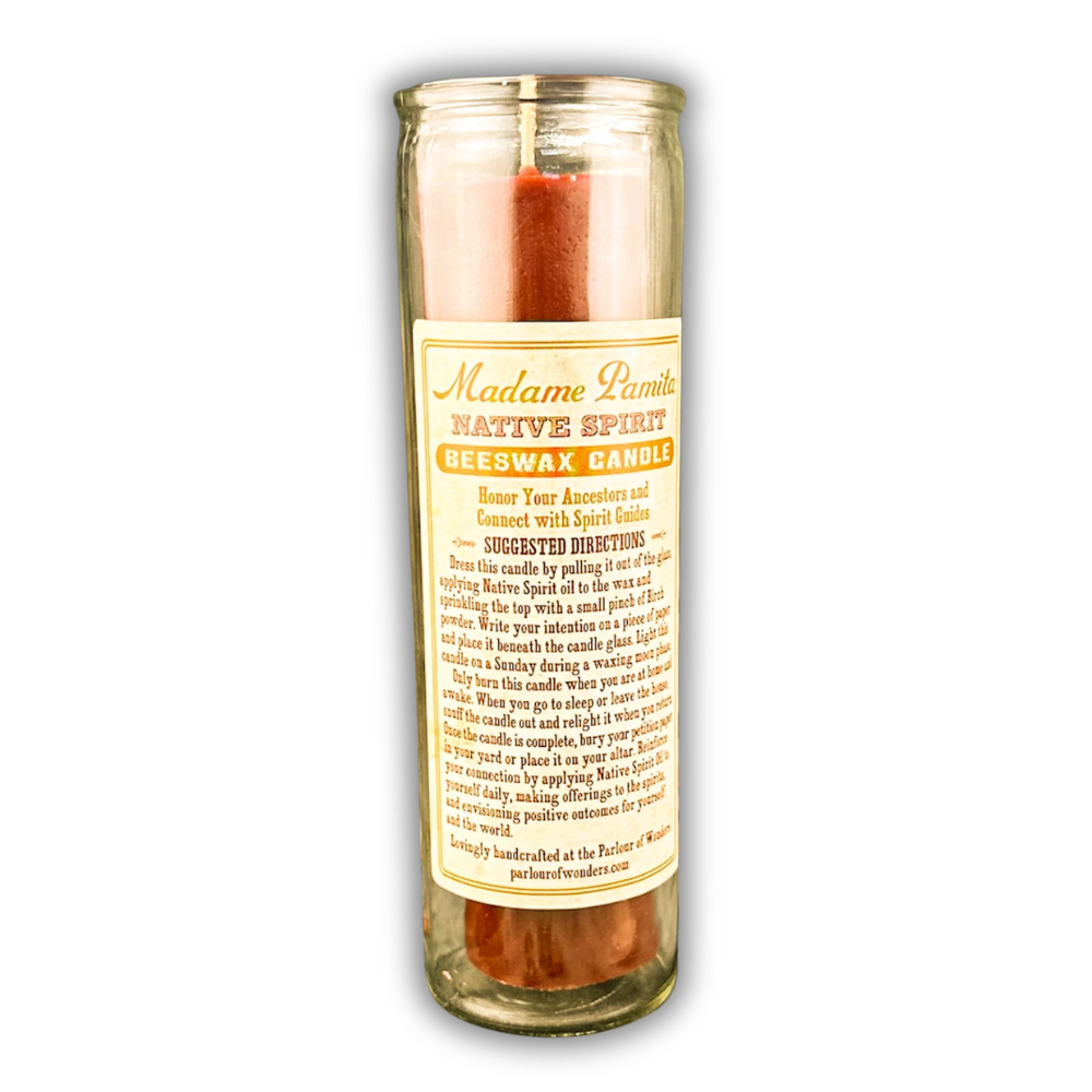 Native Spirit Beeswax Vigil Spell Candle - Honor Ancestors & Spirit Guides