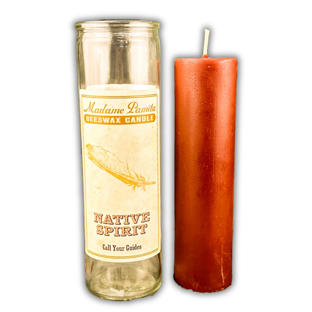Native Spirit Beeswax Vigil Spell Candle - Honor Ancestors & Spirit Guides