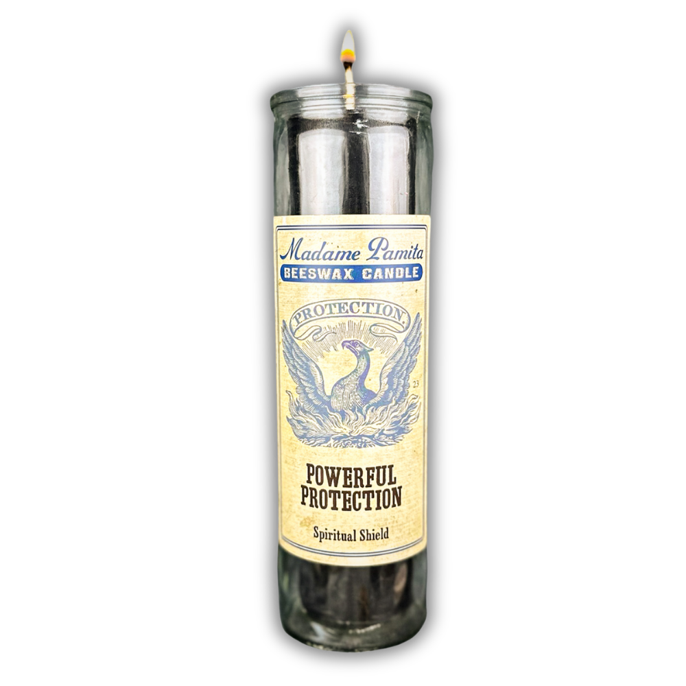 Powerful Protection Beeswax Vigil Spell Candle - Create an Energetic Shield