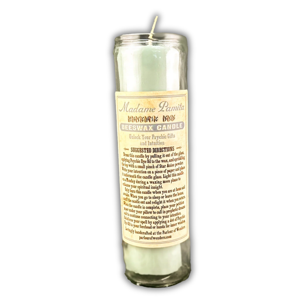 Psychic Eye Beeswax Vigil Spell Candle - Intuition & Psychic Abilities