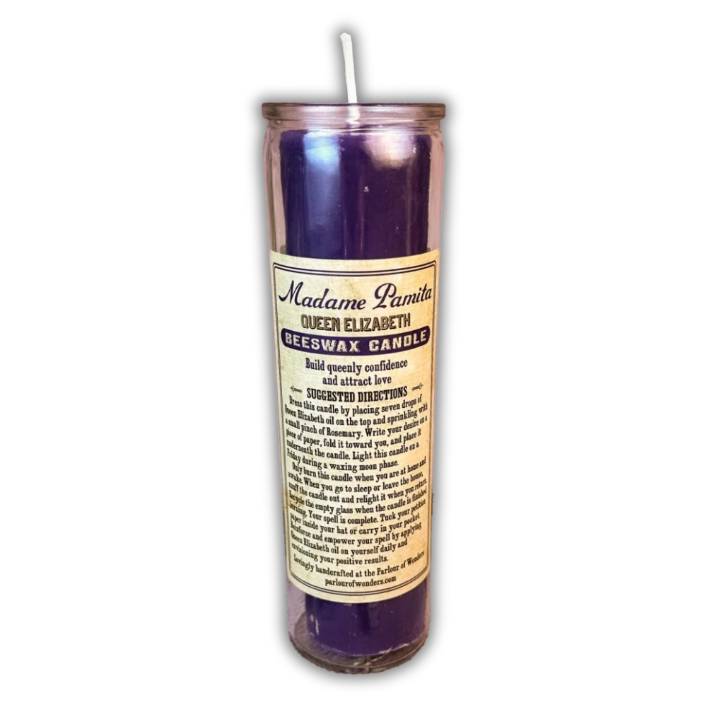 Queen Elizabeth Beeswax Vigil Spell Candle - Reclaim Your Power
