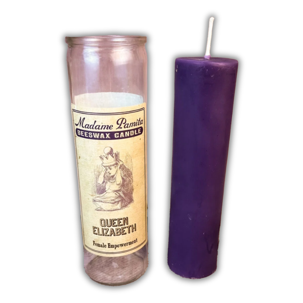 Queen Elizabeth Beeswax Vigil Spell Candle - Reclaim Your Power