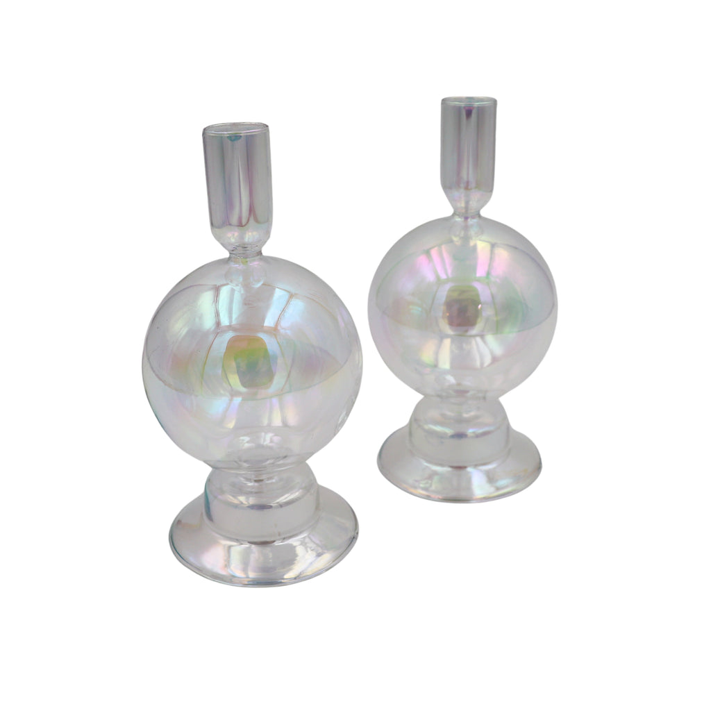 Rainbow Prism Bauble Candle Holder - Pair