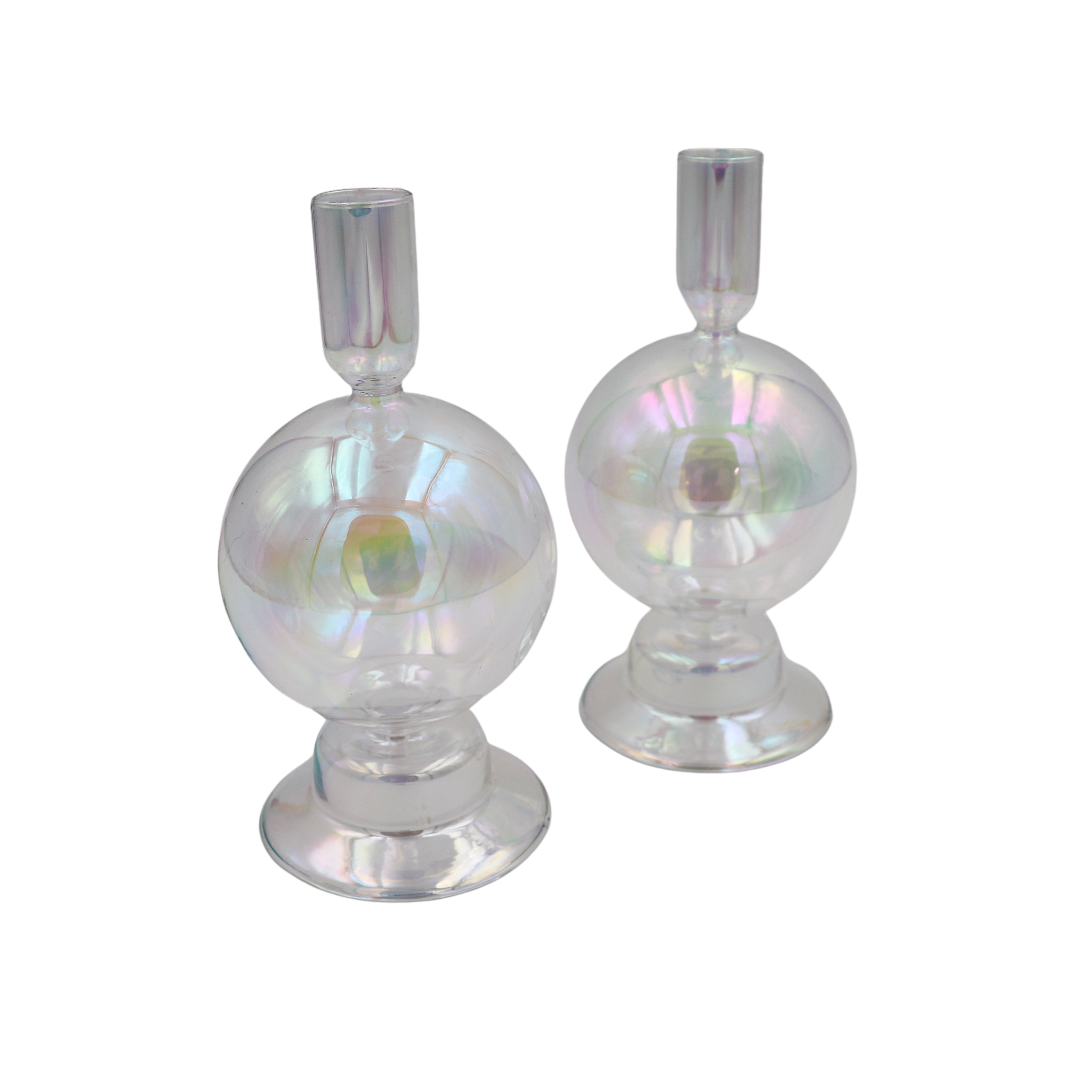 Rainbow Prism Bauble Candle Holder - Pair