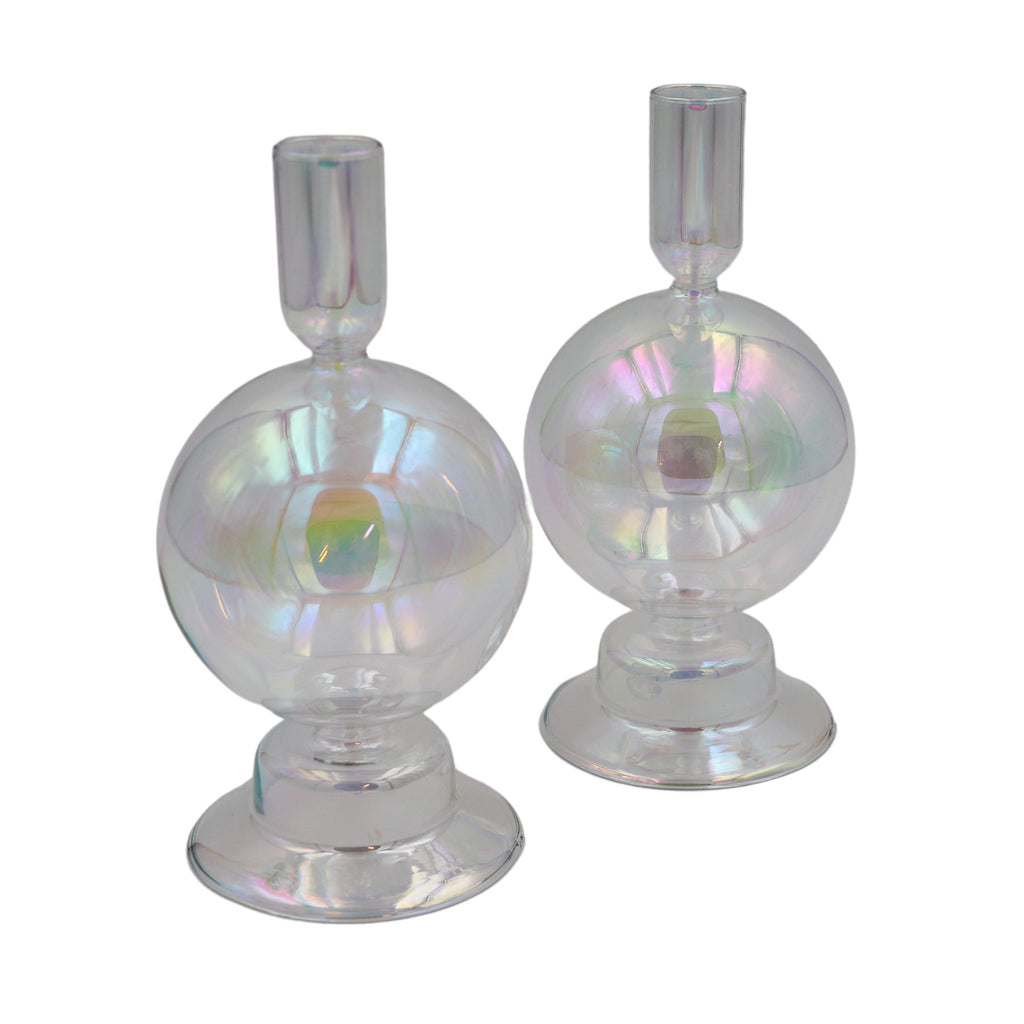 Rainbow Prism Bauble Candle Holder - Pair