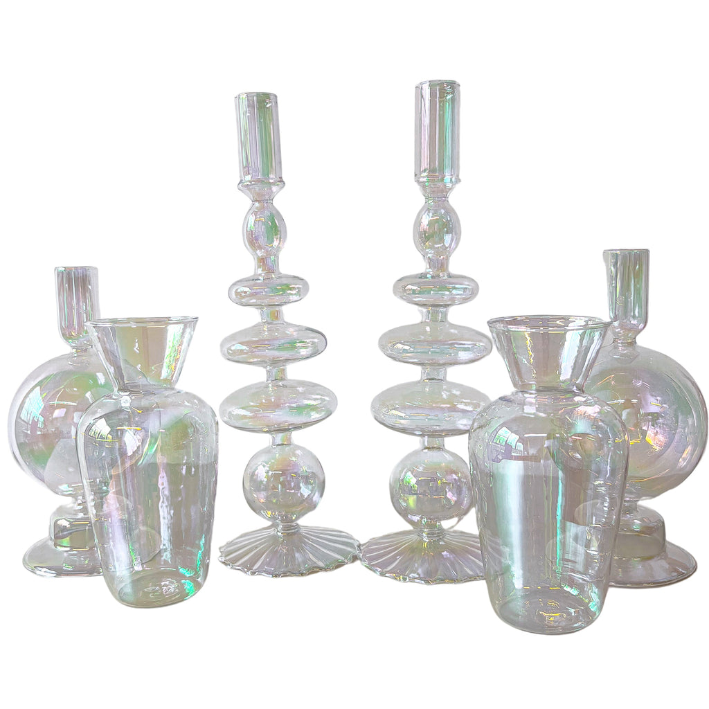 Rainbow Prism Bauble Candle Holder - Pair