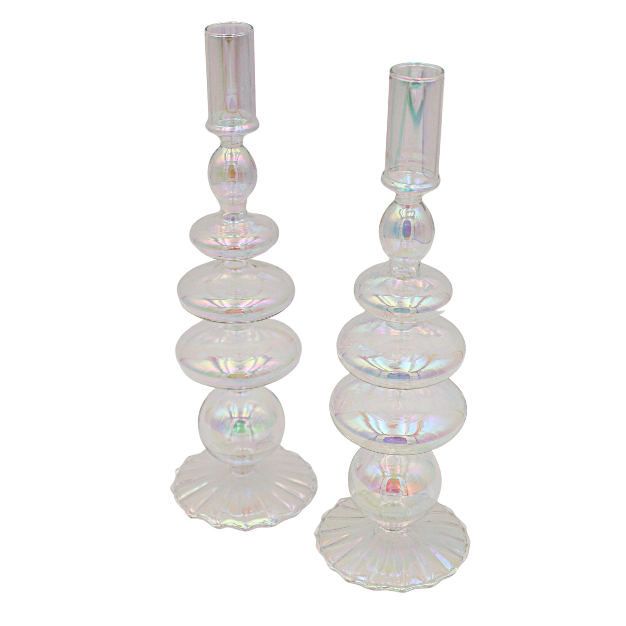 Rainbow Prism Candle Holder - Pair