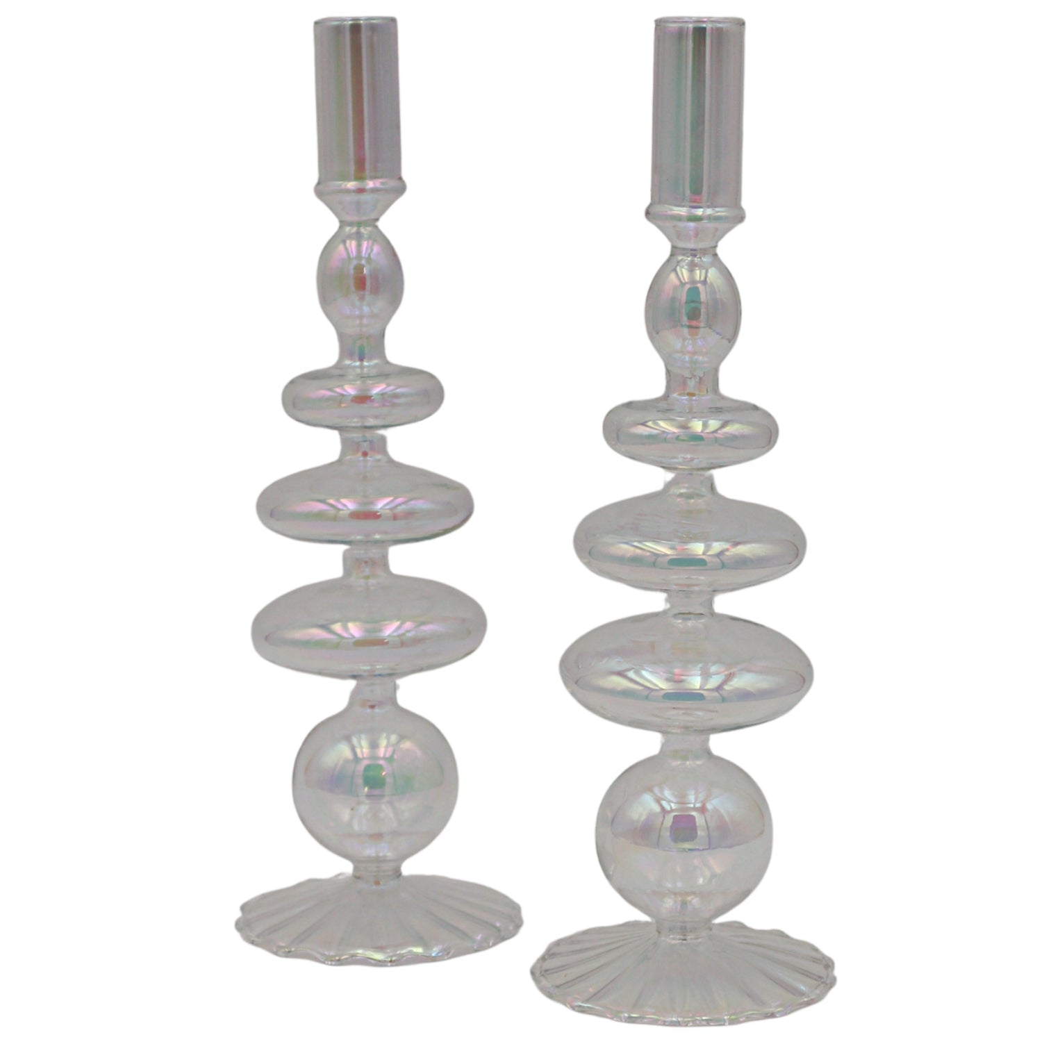 Rainbow Prism Candle Holder - Pair