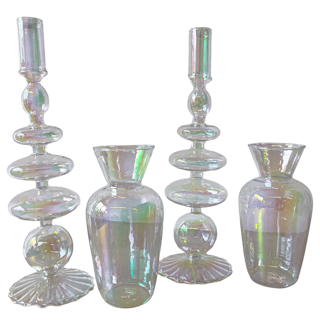 Rainbow Prism Vase - Pair