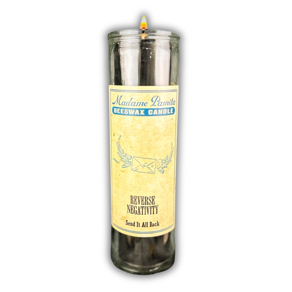 Reverse Negativity Beeswax Vigil Spell Candle - Send Bad Energy Back