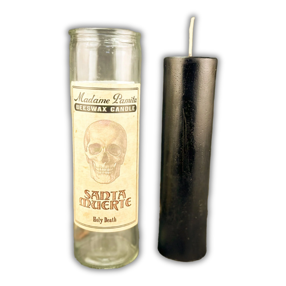 Santa Muerte Beeswax Vigil Spell Candle - Protection & Divine Assistance