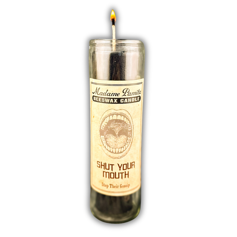Shut Your Mouth Beeswax Vigil Spell Candle - Stop Gossip & Silence Rumors