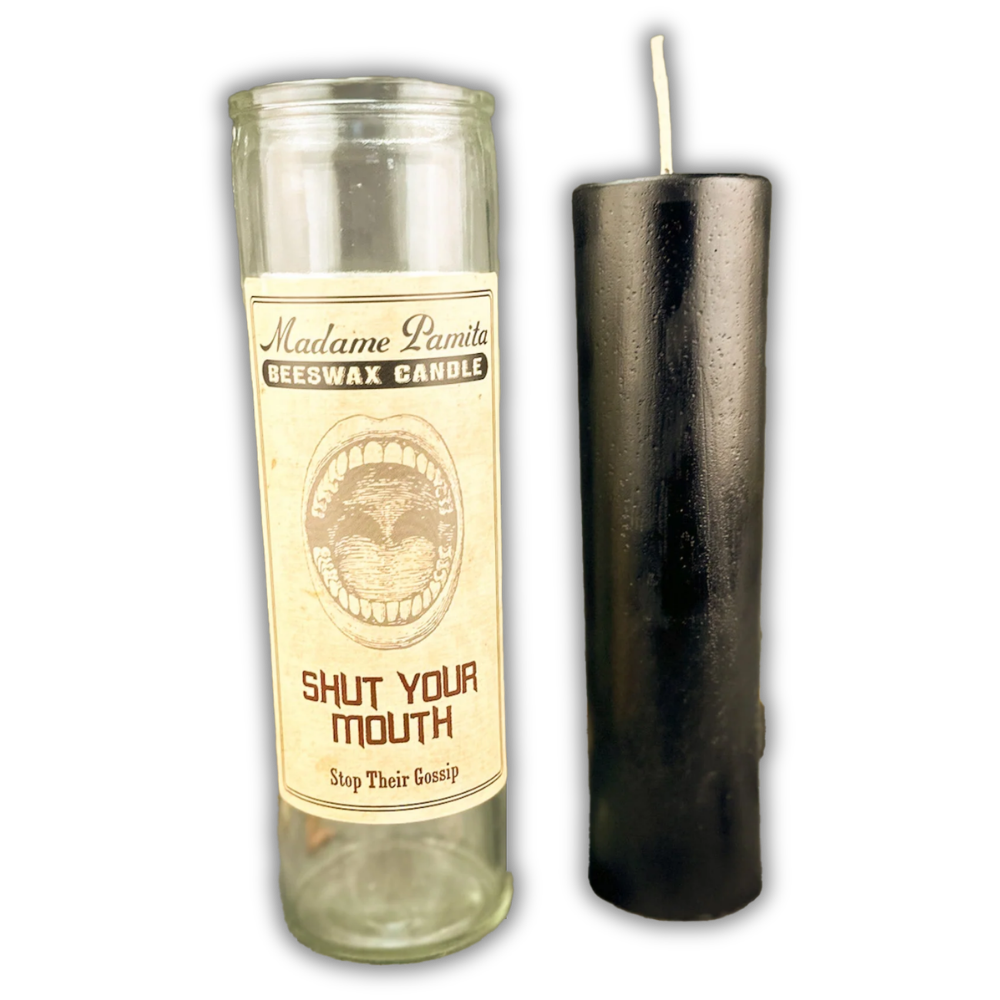 Shut Your Mouth Beeswax Vigil Spell Candle - Stop Gossip & Silence Rumors