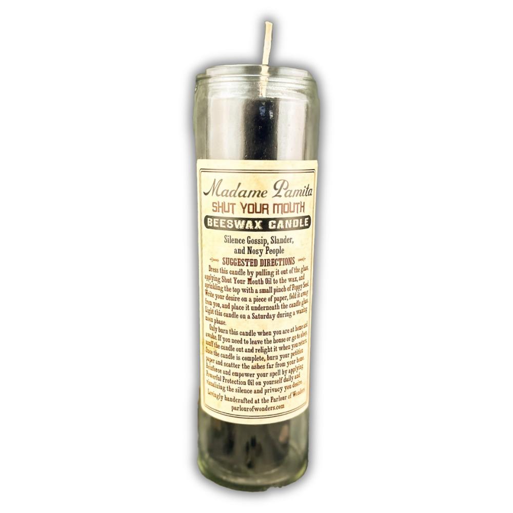 Shut Your Mouth Beeswax Vigil Spell Candle - Stop Gossip & Silence Rumors
