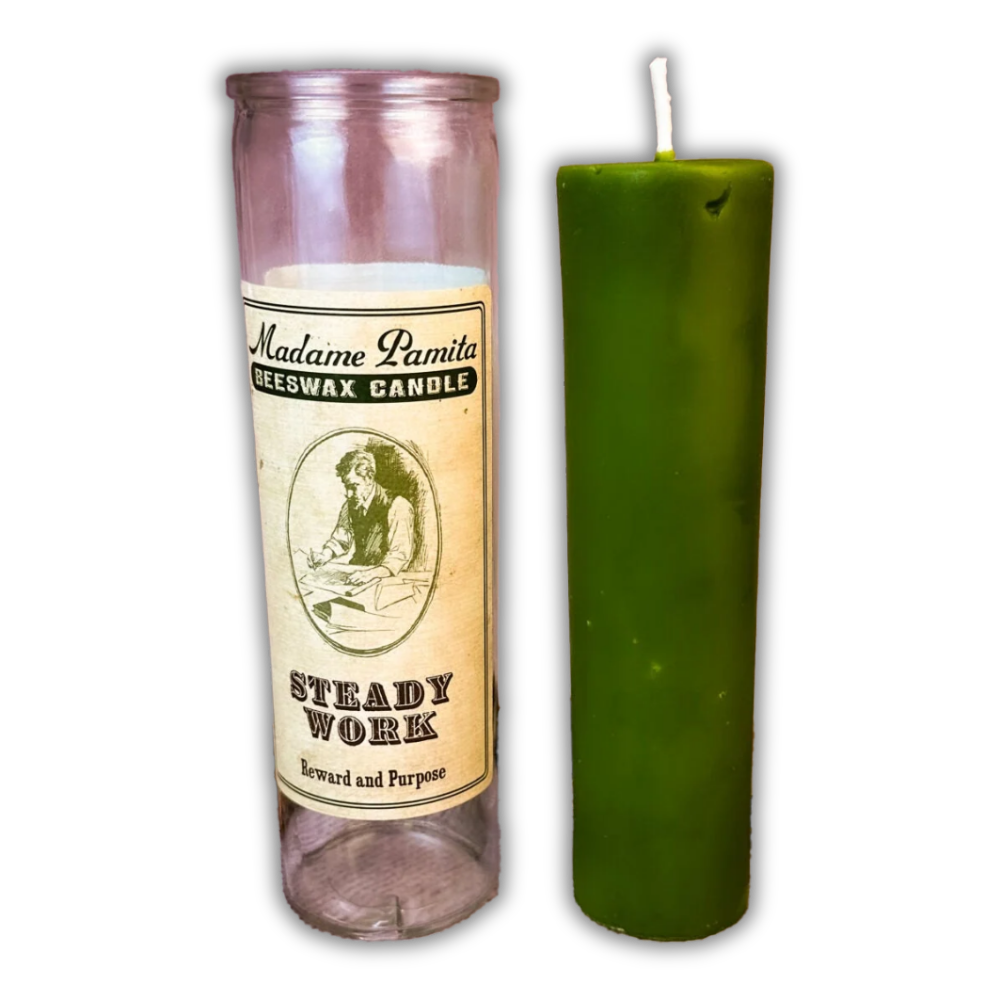 Steady Work Beeswax Vigil Spell Candle - Keep Income Flowing