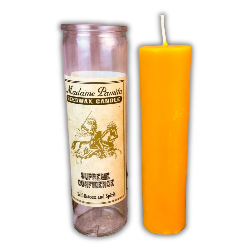 Supreme Confidence Beeswax Vigil Spell Candle - Self-Esteem & Empowerment