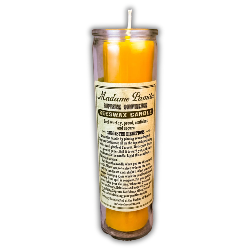 Supreme Confidence Beeswax Vigil Spell Candle - Self-Esteem & Empowerment
