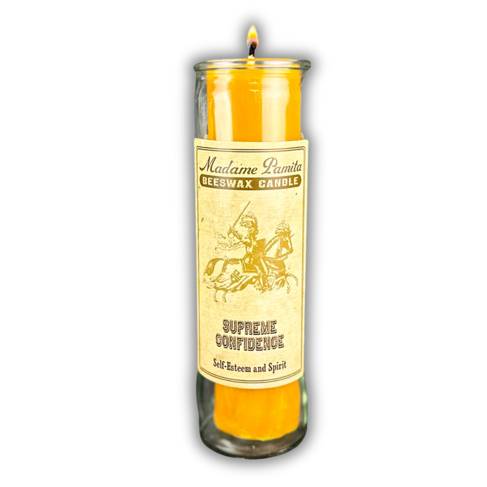 Supreme Confidence Beeswax Vigil Spell Candle - Self-Esteem & Empowerment