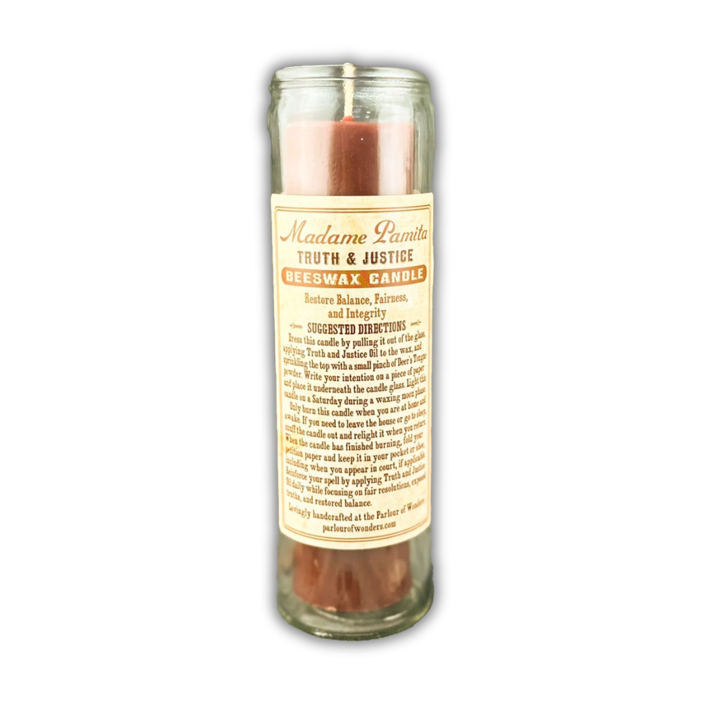 Truth & Justice Beeswax Vigil Spell Candle - Court Cases & Fairness