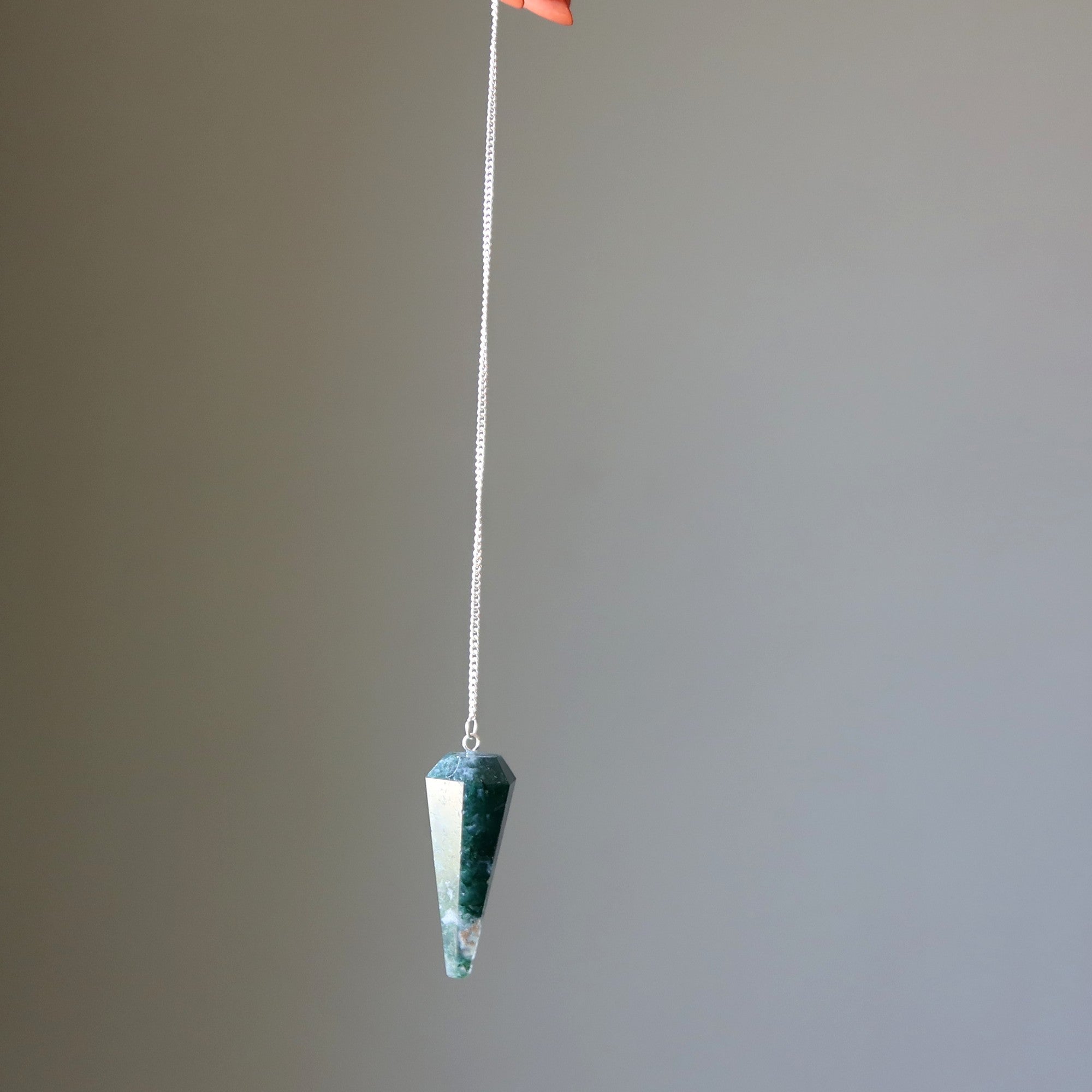 Moss Agate Pendulum Swing of Things Stone