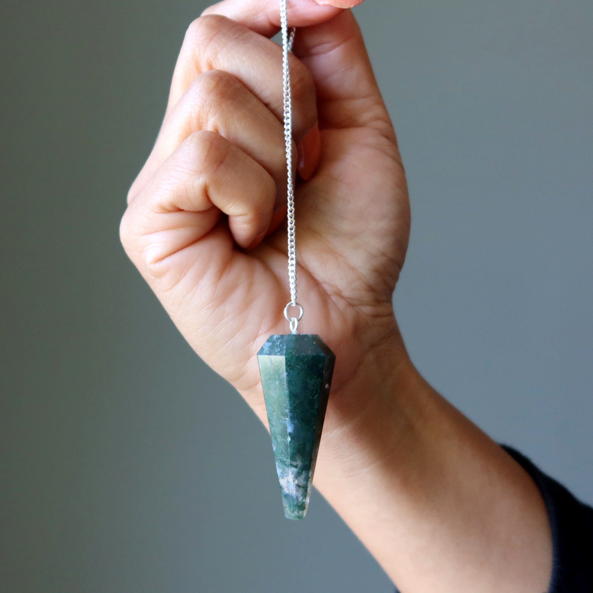 Moss Agate Pendulum Swing of Things Stone