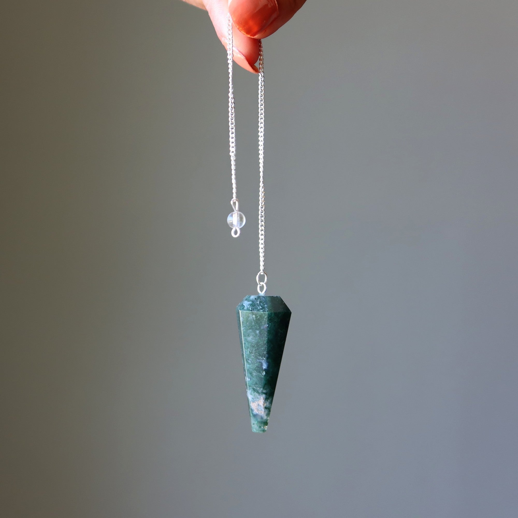 Moss Agate Pendulum Swing of Things Stone