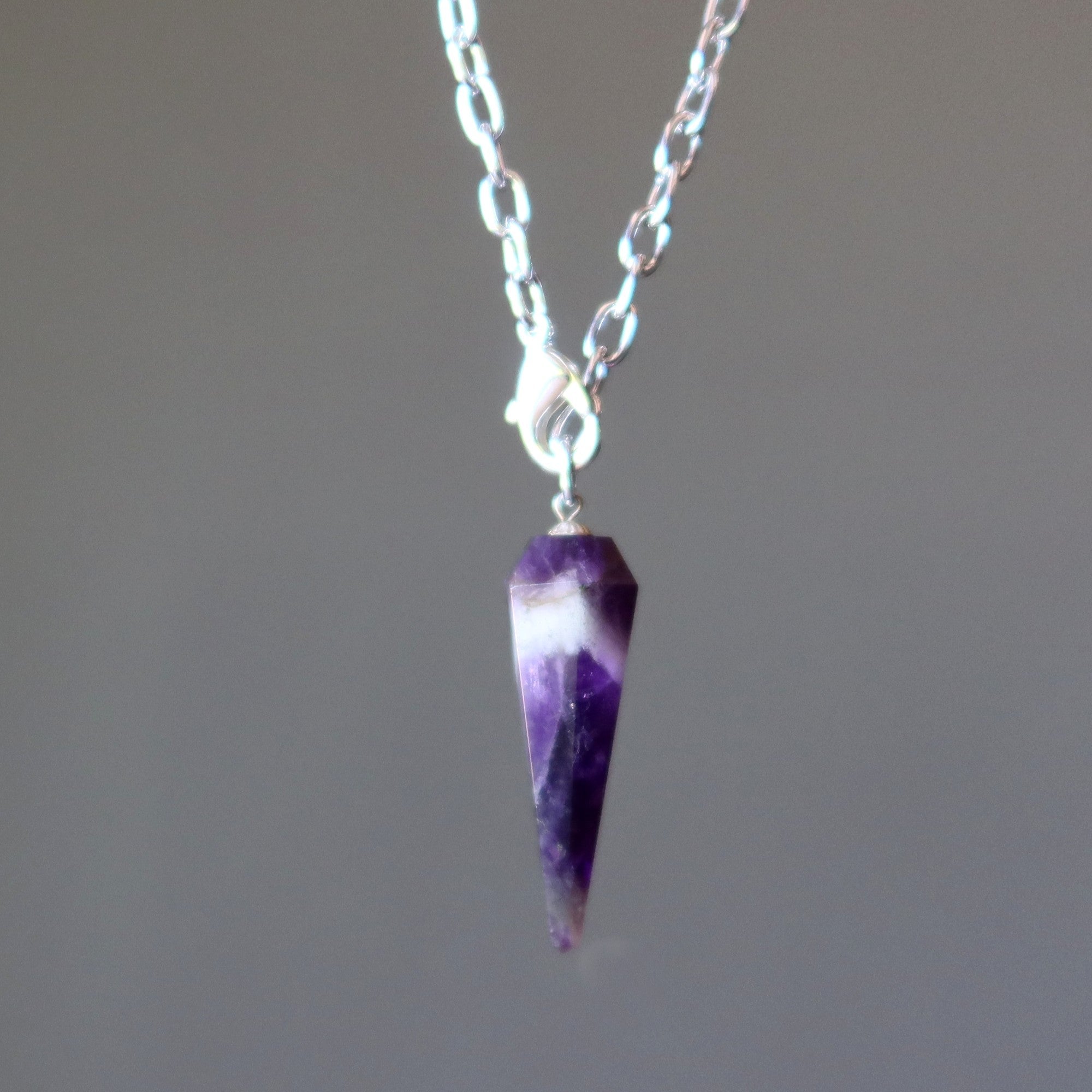 Amethyst Necklace Purple Pendulum On the Go