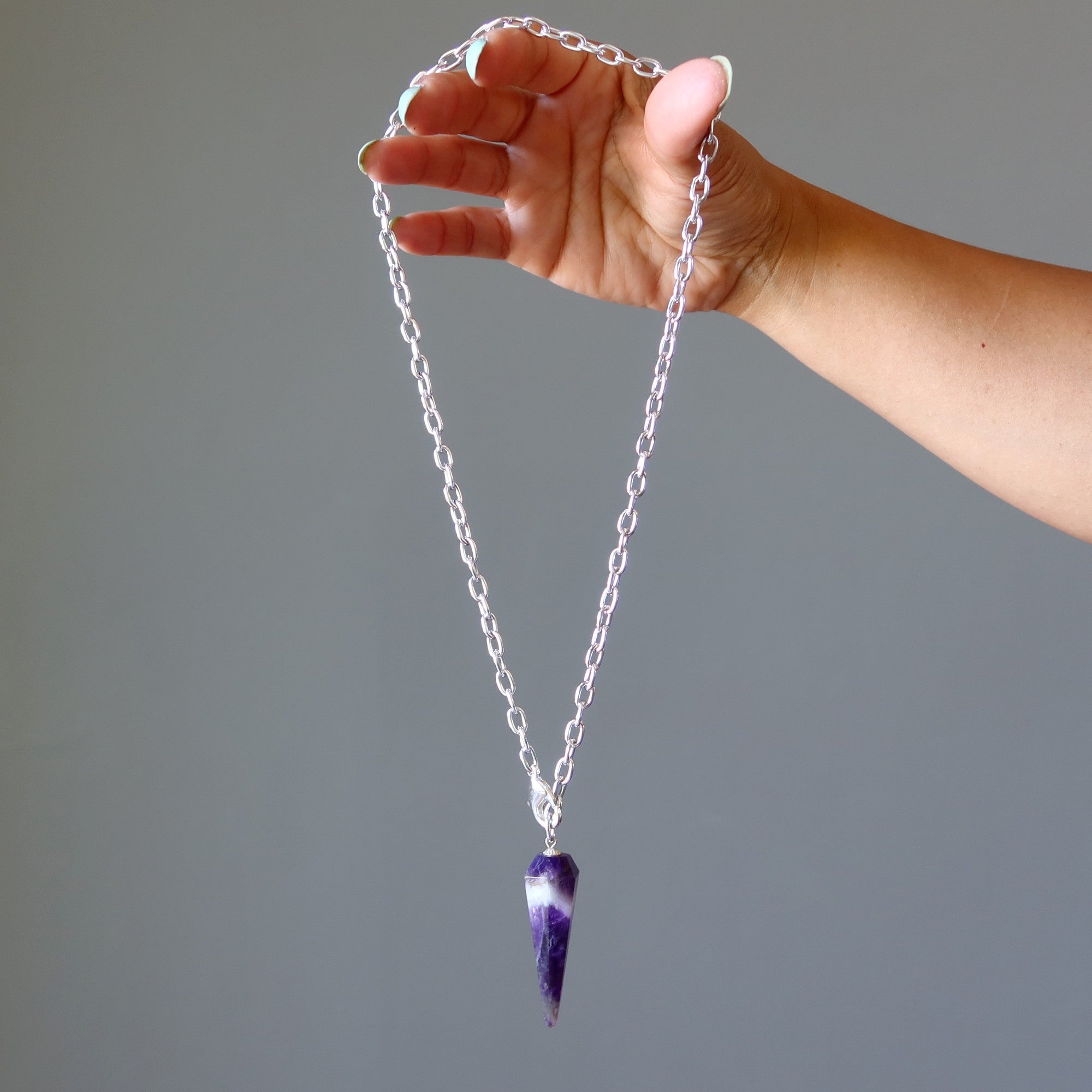 Amethyst Necklace Purple Pendulum On the Go