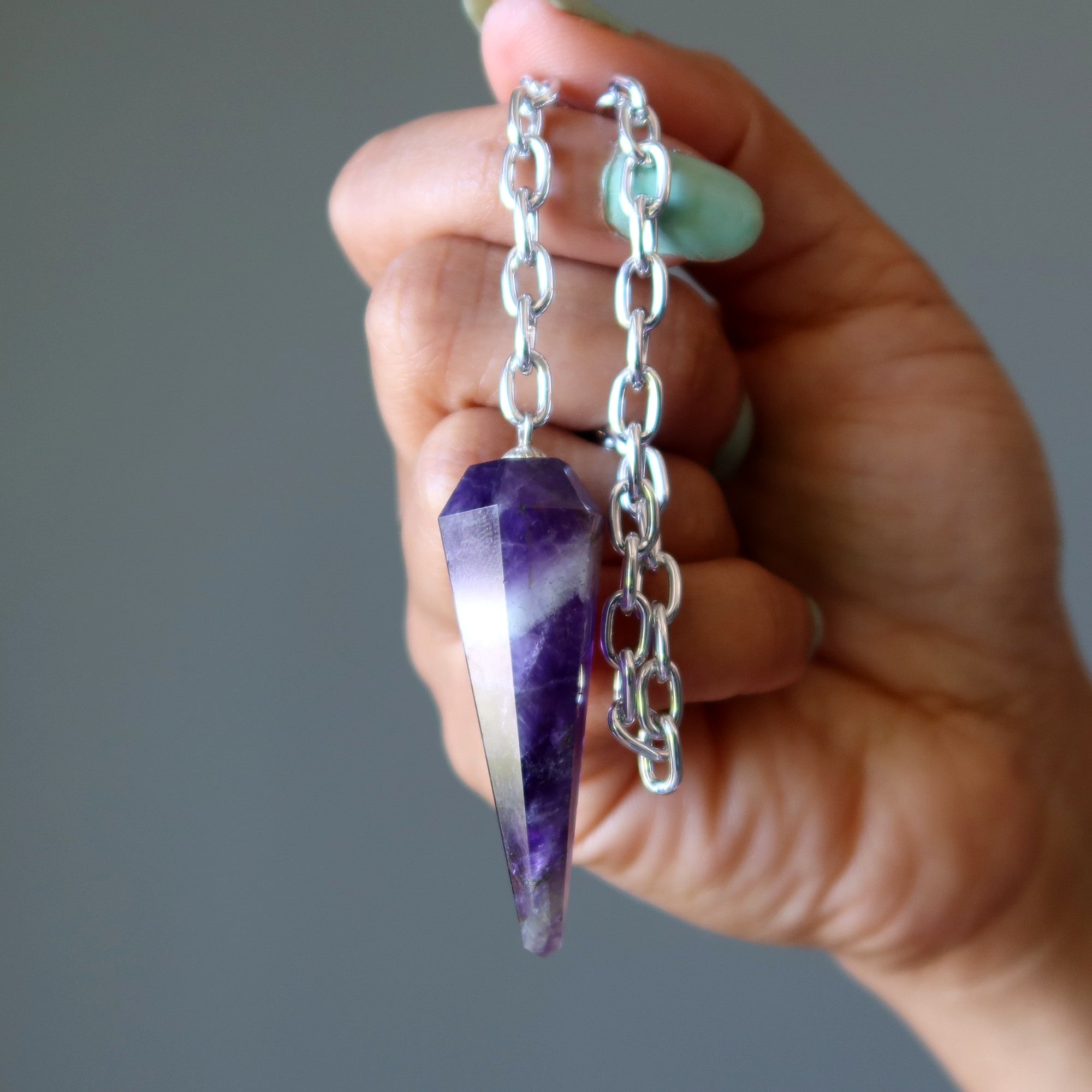 Amethyst Necklace Purple Pendulum On the Go