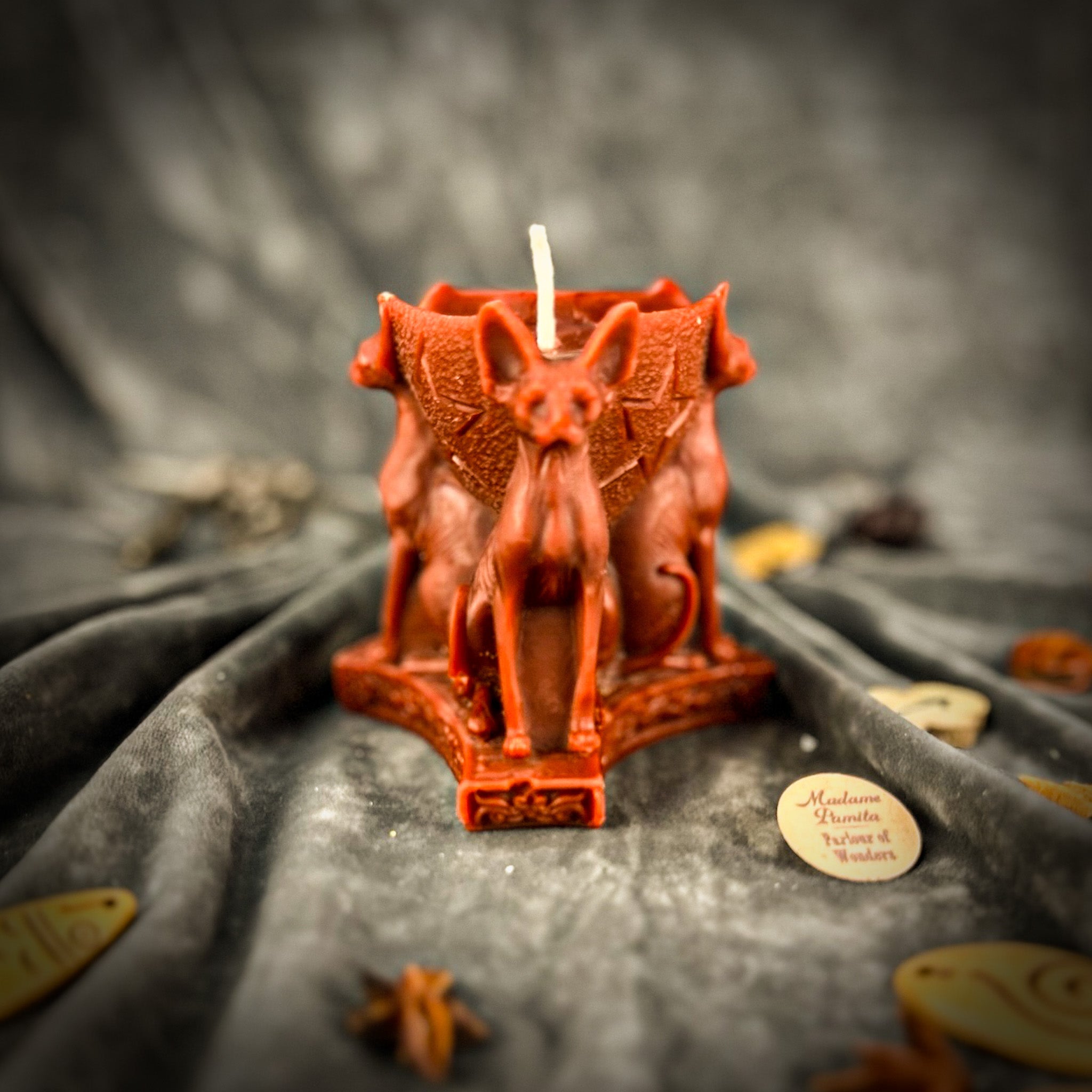 Beeswax Bastet Triple Protection Spell Candle