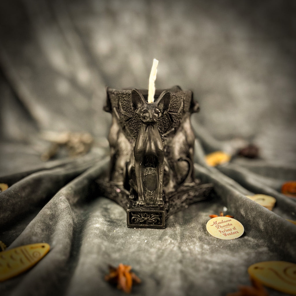 Beeswax Bastet Triple Protection Spell Candle