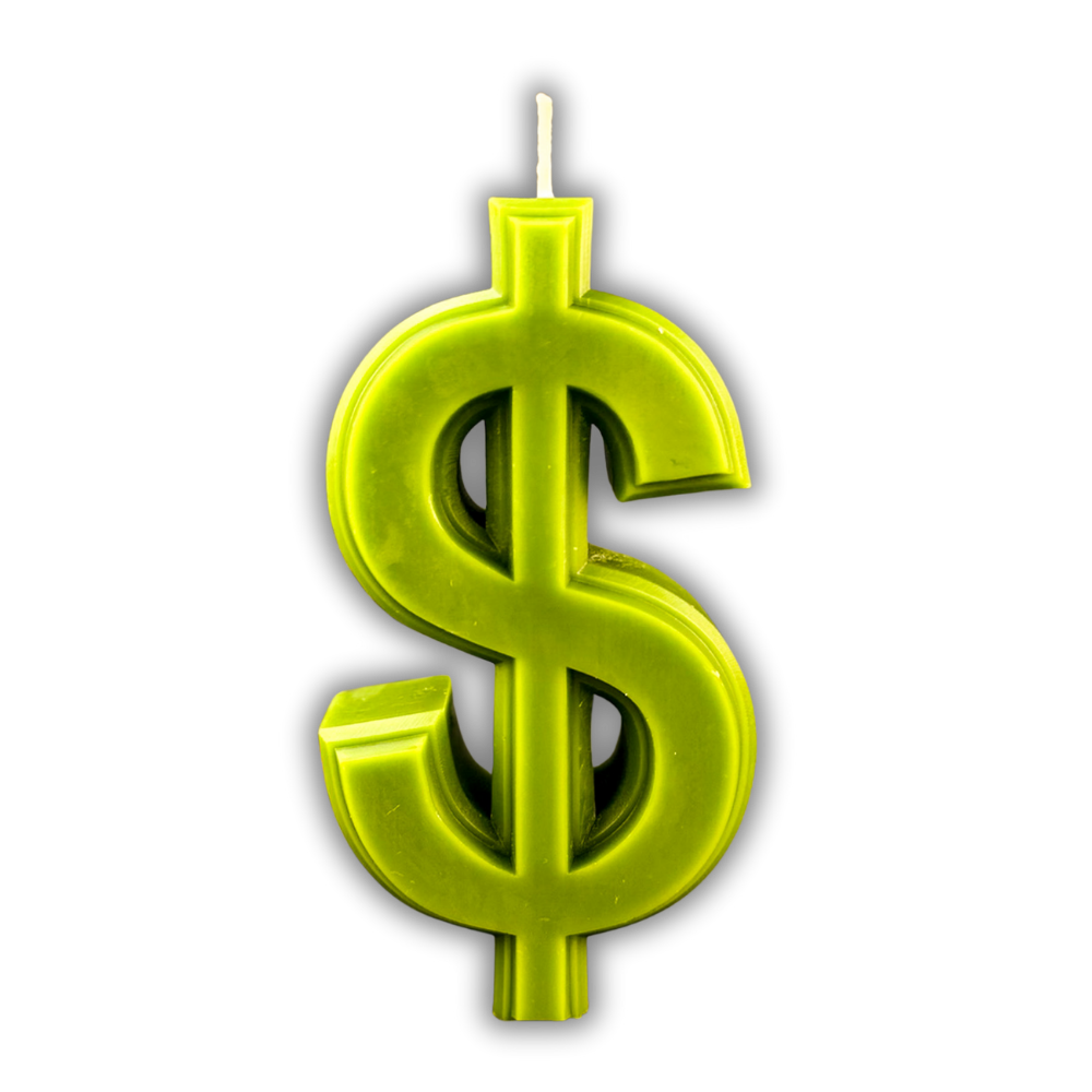 Beeswax Dollar Sign Spell Candle