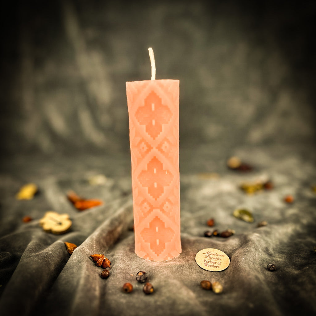 Beeswax Khrest Cross of Protection and Plenty Pillar Candle