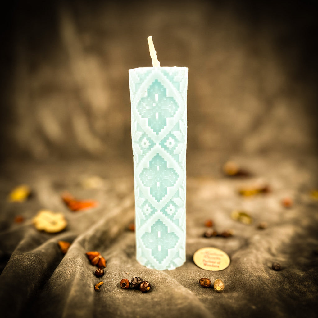 Beeswax Khrest Cross of Protection and Plenty Pillar Candle