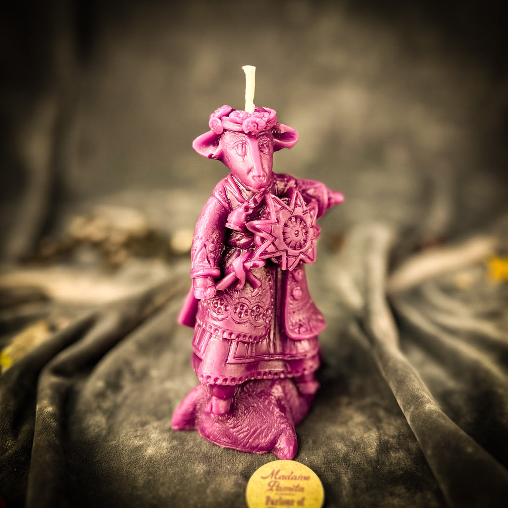 Beeswax Koza Winter Goat of Abundance Spell Candle