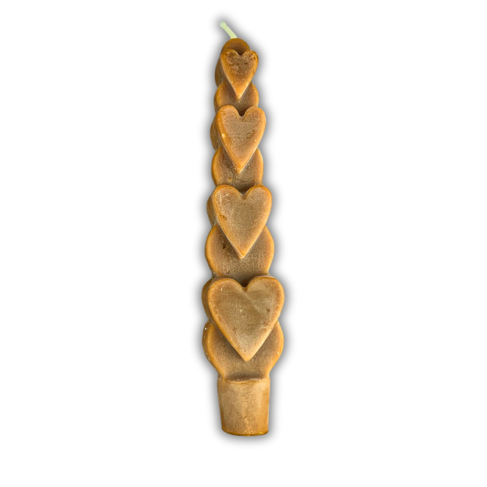 Beeswax Love Spell Heart Taper Candle