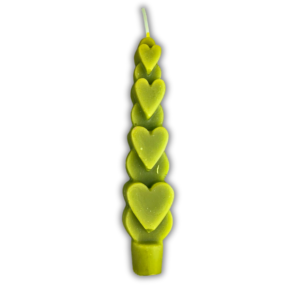 Beeswax Love Spell Heart Taper Candle