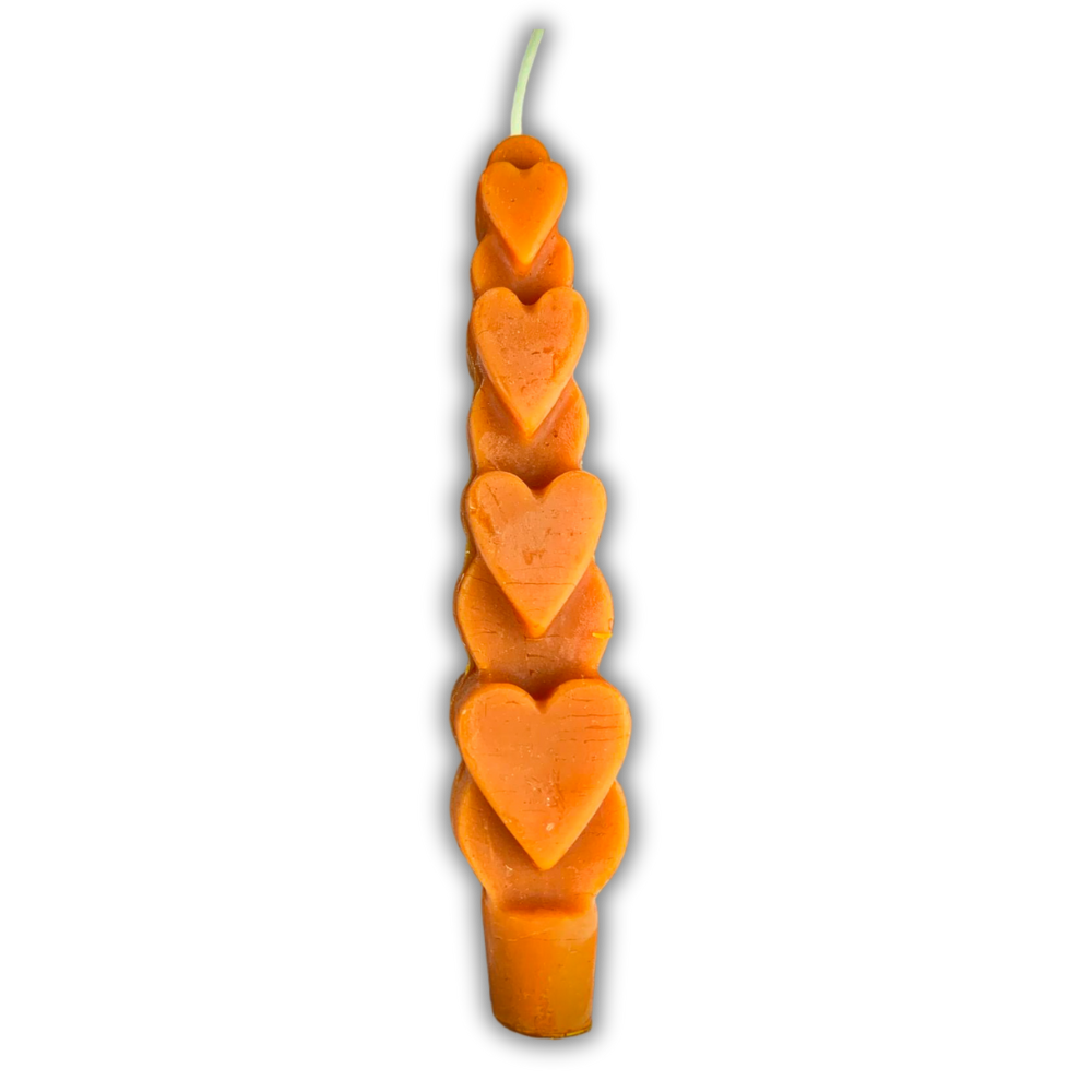 Beeswax Love Spell Heart Taper Candle