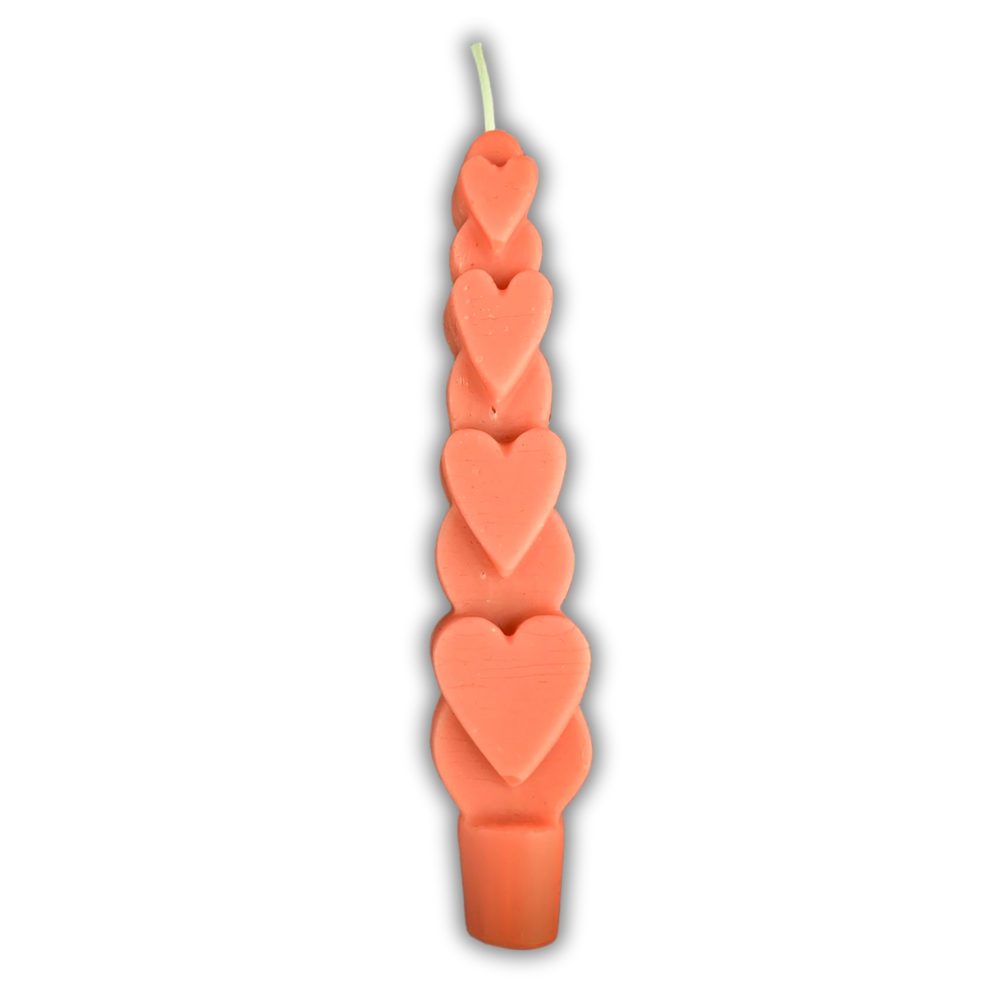 Beeswax Love Spell Heart Taper Candle