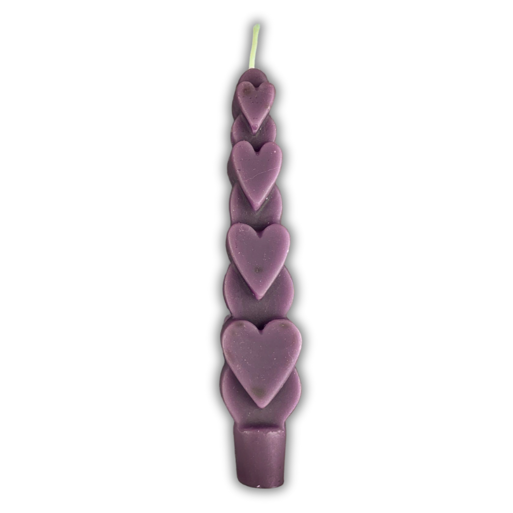 Beeswax Love Spell Heart Taper Candle