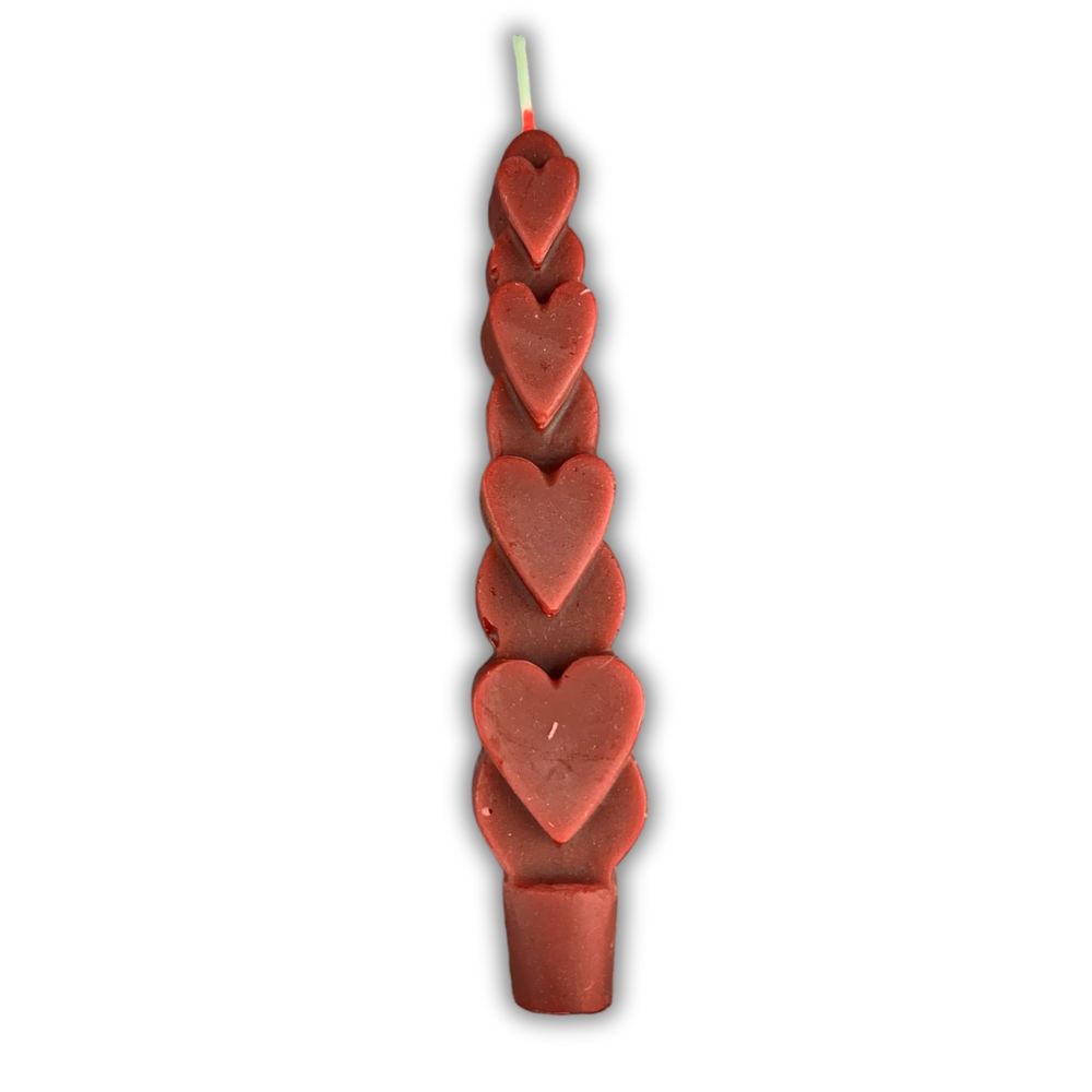 Beeswax Love Spell Heart Taper Candle