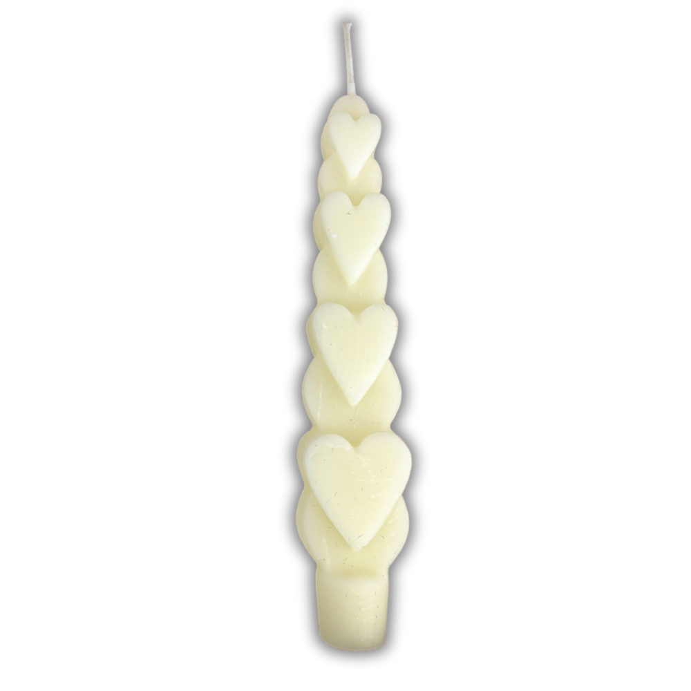 Beeswax Love Spell Heart Taper Candle